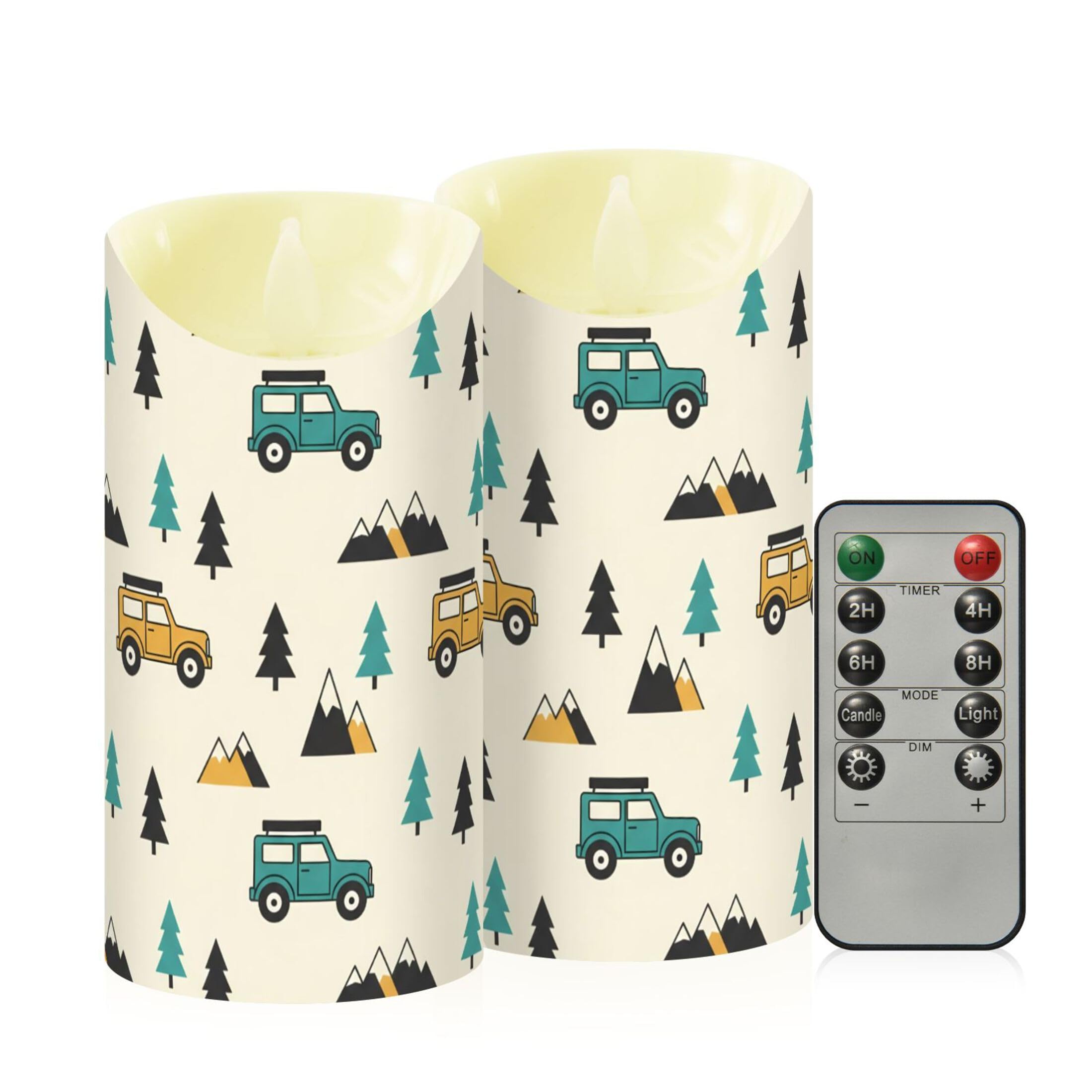 Kutsu Flameless Candles Set of 2, Battery Operated LED Flickering Candles