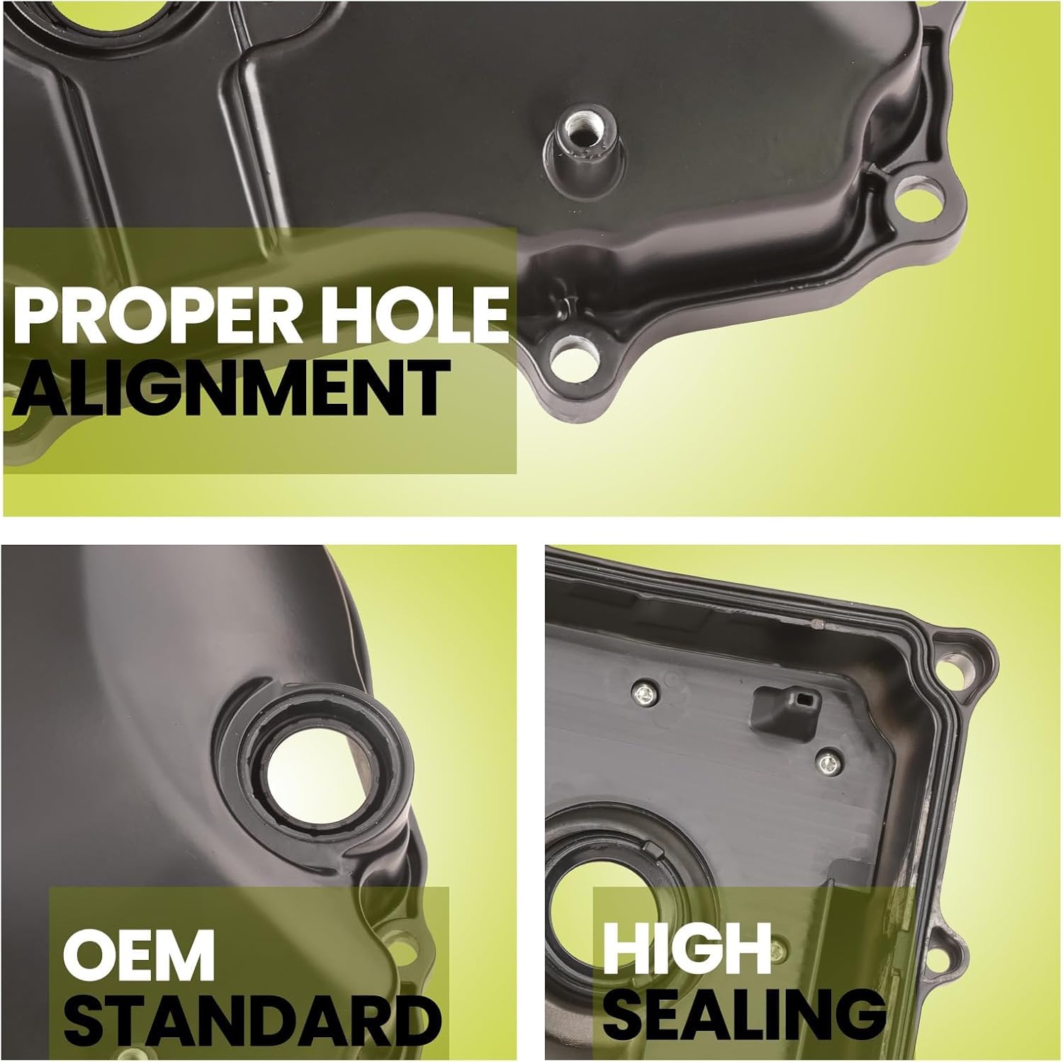 Aluminum Engine Valve Set Cover Left and Right Compatible with 2014-2019 Ford Explorer Flex Taurus Police Lincoln MKT MKS 3.5L