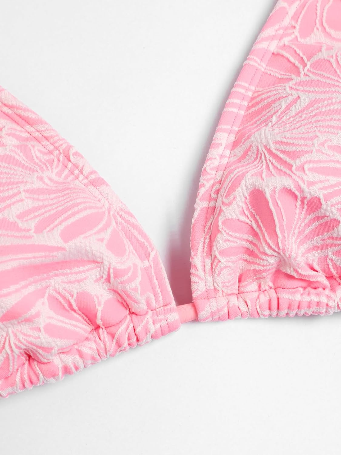 ZAFUL Women's String Triangle Bikini Sets Sexy Triangle Textured Tied High Cut Swimsuit Brazilian 2 Piece Bathing Suit - Image 4