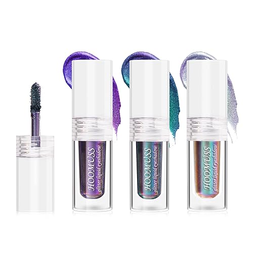 HOOMUSS Chameleon Sombra de ojos líquida con purpurina, sombras de ojos líquidas verdes, maquillaje de ojos holográfico multicromado, larga duración
