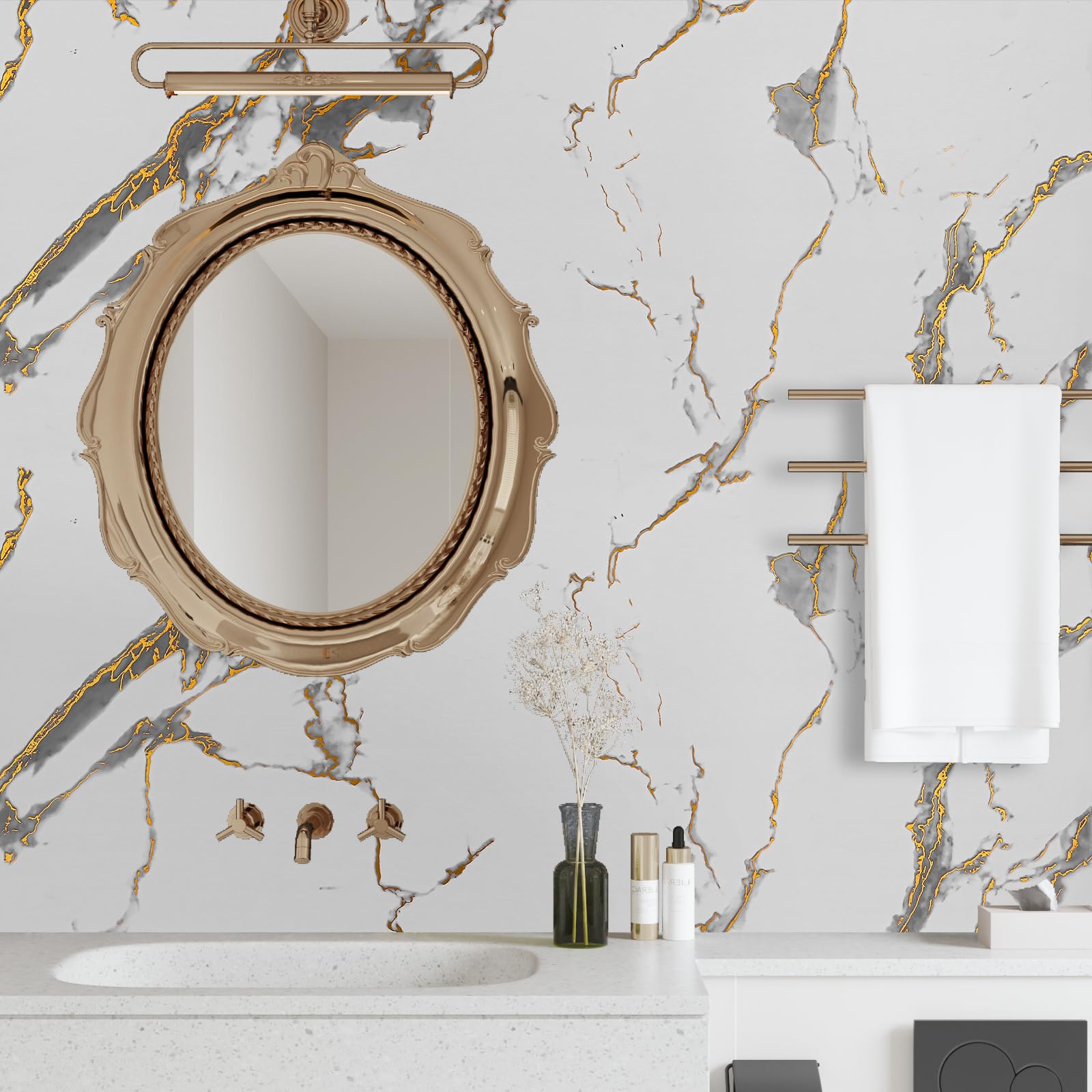 Papier Adhesif Pour Meuble Marbre 30Cm X 200Cm Papier Peint Adhesif Mural Chambre Rouleau Adhesif Decoratif Rouleau Papier Pe[u243] - Bricolage