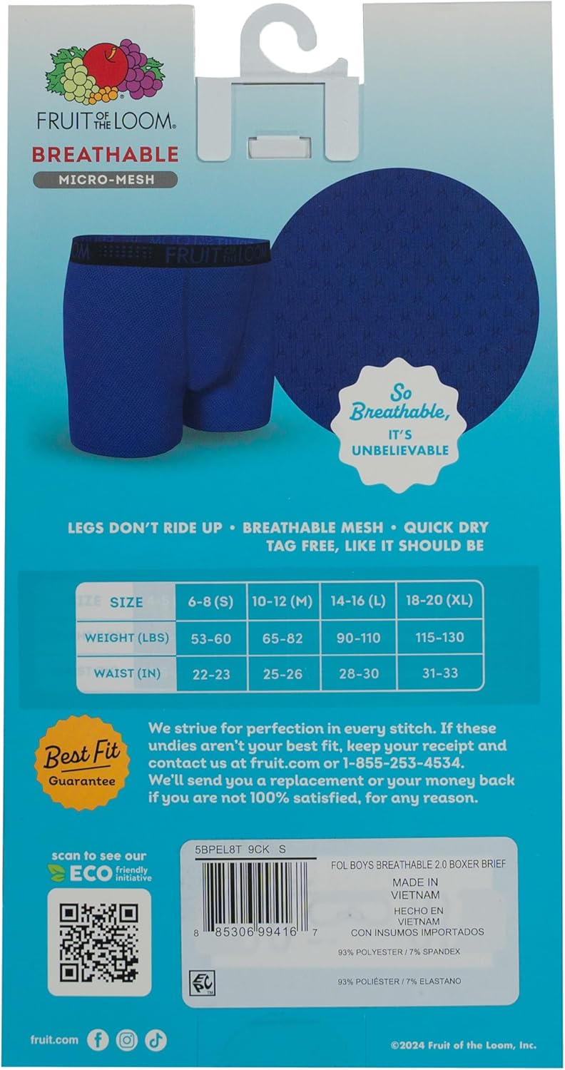 Fruit of the Loom boys And Toddler Boxer Briefs, Tag Free & Breathable Underwear, Assorted Color Multipacks - Image 7