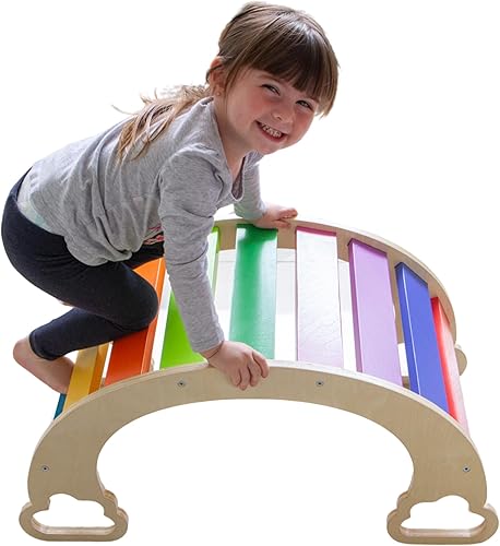 Miniatura 7 de Waldorf Rocker Board para niños pequeños, tabla de escalada y mecedora segura y no tóxica