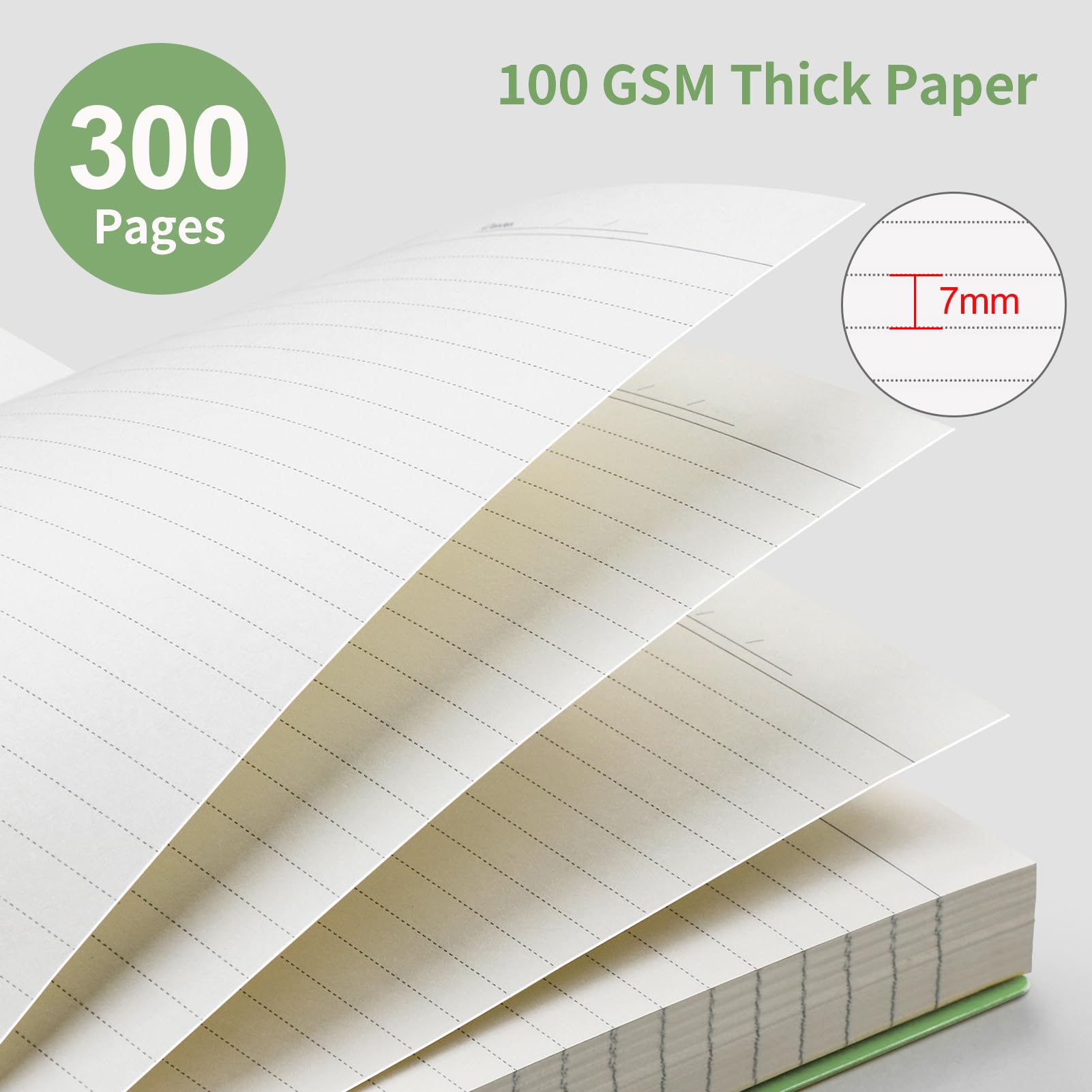EMSHOI A4 Notebook Lined 300 Pages/150 Sheets, Wirebound Spiral Notepad, 100gsm Thick Paper, Waterproof Softcover - Image 3