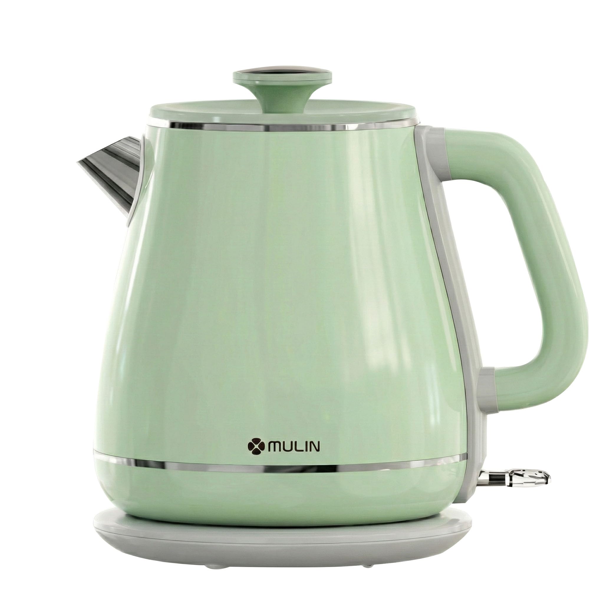 MULIN Bollitore Vintage, Bollitore Elettrico con Base a 360°, Capacità 1.8 L,2200W,ebollizione rapida, Spegnimento Automatico, Acciaio Inossidabile