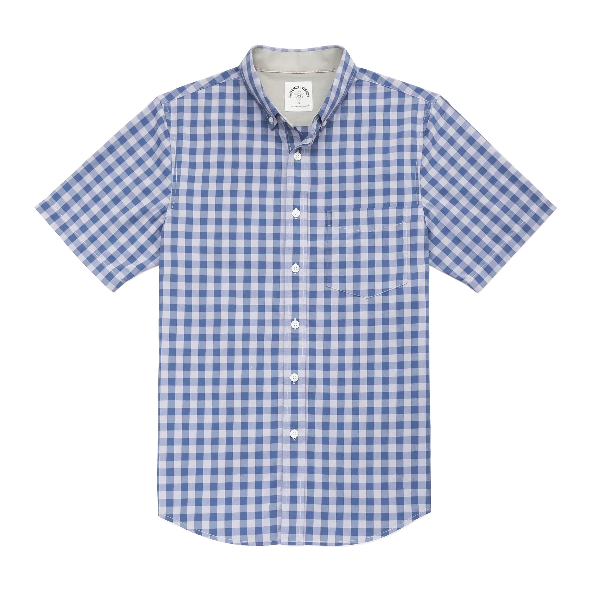 Dubinik Camisas Manga Corta Hombre Algodón A Cuadros Camisas para Hombre Manga Corta Casual con Bolsillos
