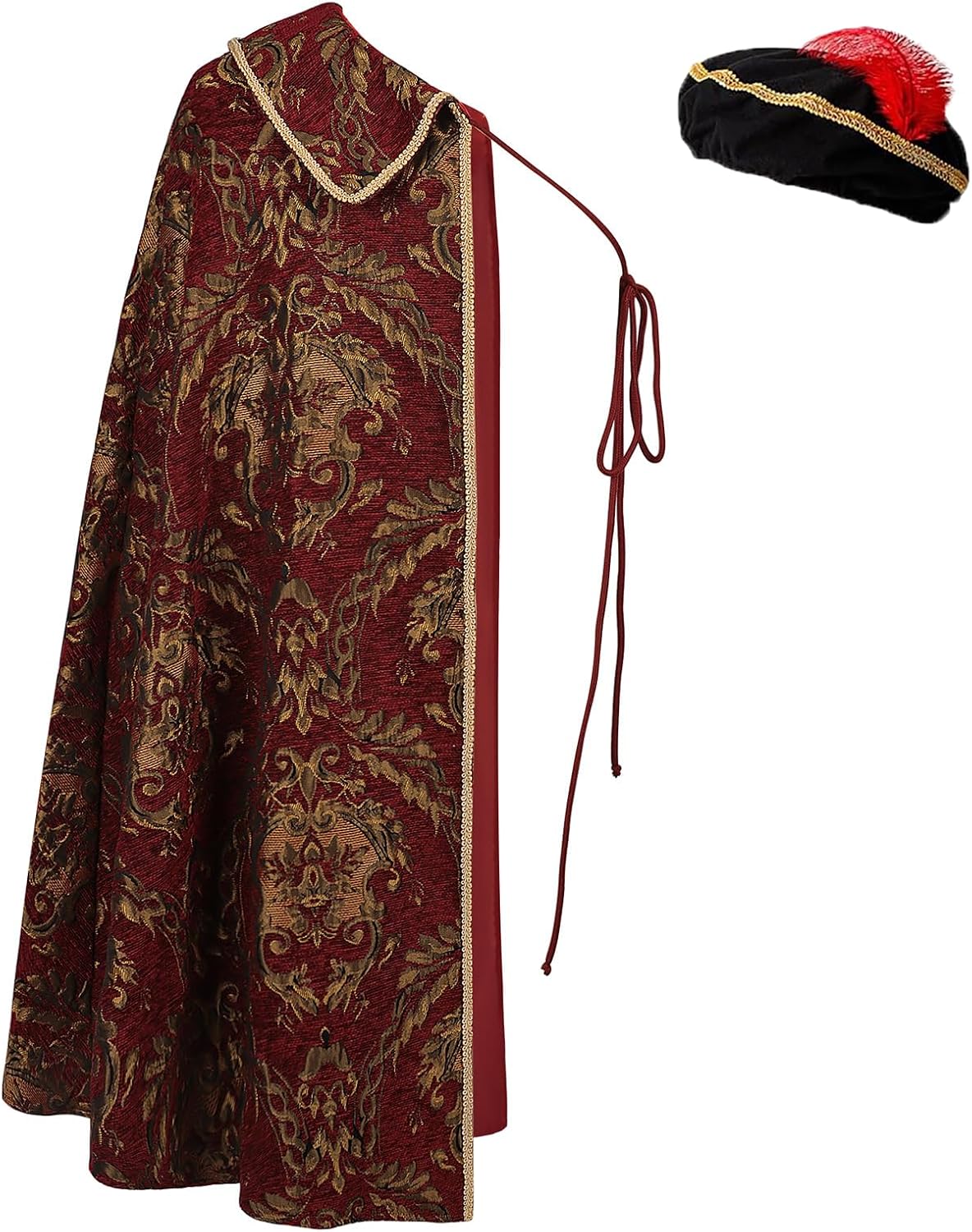 Tudor Cape Medieval Renaissance Costumes Mens Noble Tudor King Costume Half Shoulder Cloak