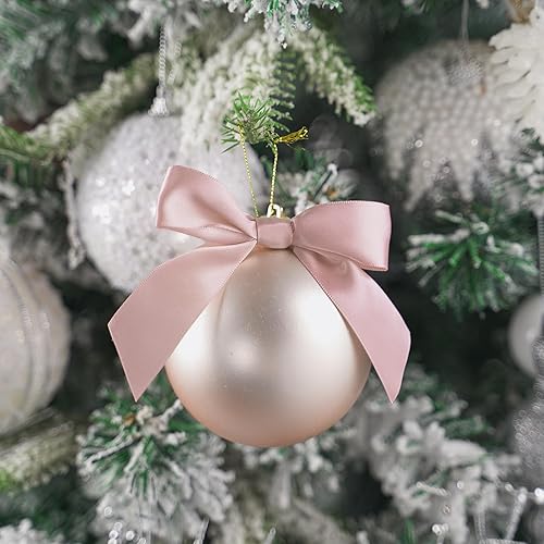 Miniatura 4 de AIMUDI Lazos giratorios para bolsas de golosinas de 3.5 pulgadas, lazos de satén rosa rosa para manualidades, lazos prefabricados con lazos