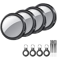 Tracker Tag 4 pezzi Nero, Bluetooth Trova Oggetti Compatibile con Apple Dov'è (solo iOS)