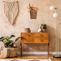 Vista 7 de Kichvoe Cesta colgante de puerta: Cesta colgante de mimbre para pared, cesta de flores de frutas y verduras, cesta de granja para decoración de baño
