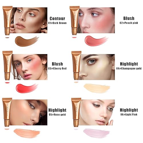 Miniatura 7 de Bronzer Stick Crema Contorno Líquido Varita Resaltador Stick con Aplicador de Cojín Corrector Barra de Contorno de Larga Duración Varita Crema