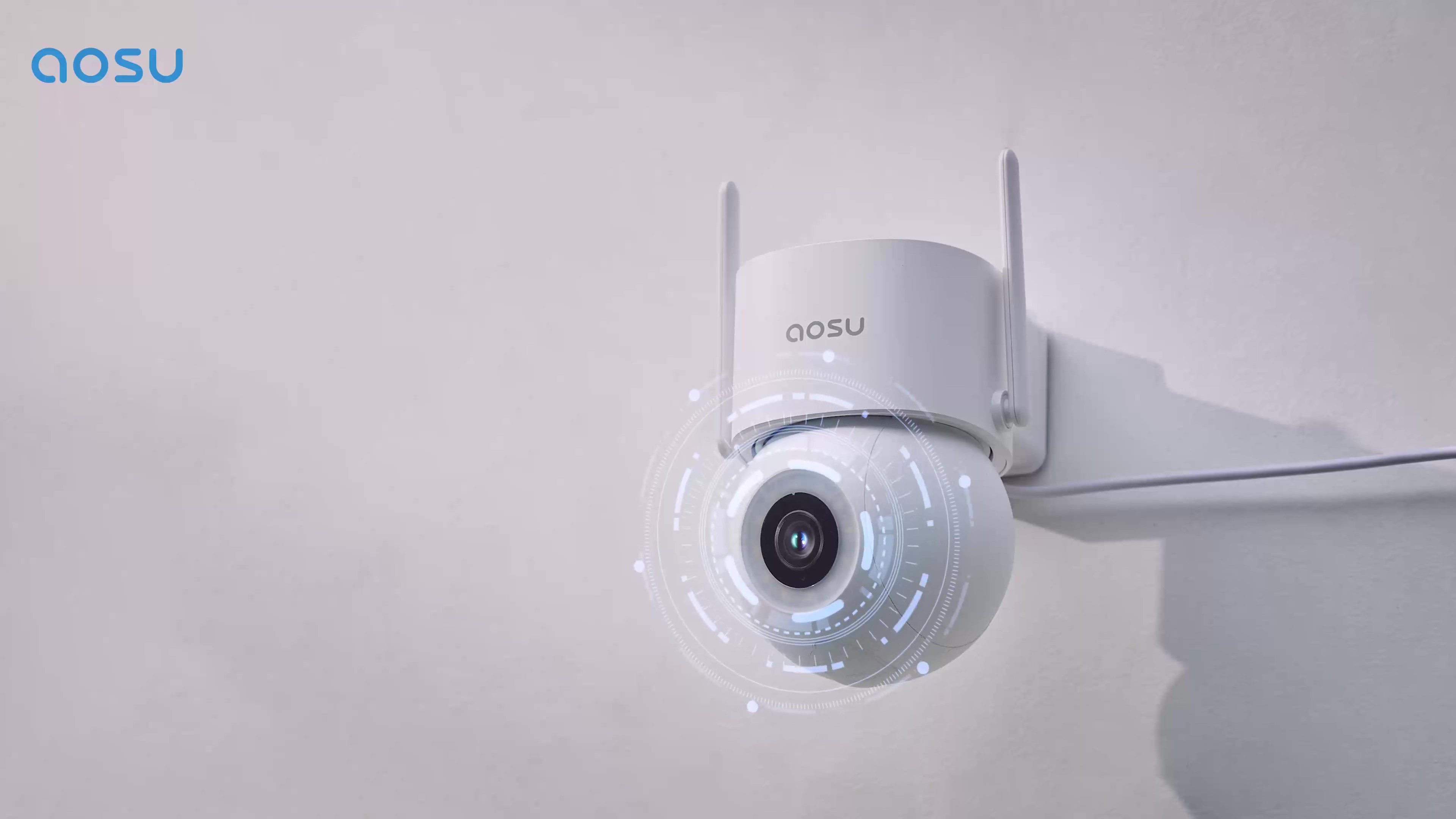 Aosu Telecamera Wi-Fi Esterno Con Fili 3K 5MP - Faretto 400Lm, Visione Notturna Colori, Sicurezza Veicolo
