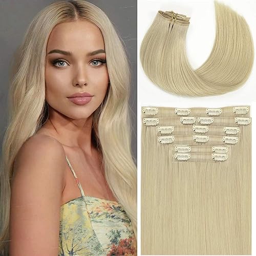 Miniatura 9 de Loxxy - Extensiones de cabello humano de 20 pulgadas, 7 piezas, 110 grms., cinta de poliuretano, sin costuras, 100 % real, Remy natural, piano,