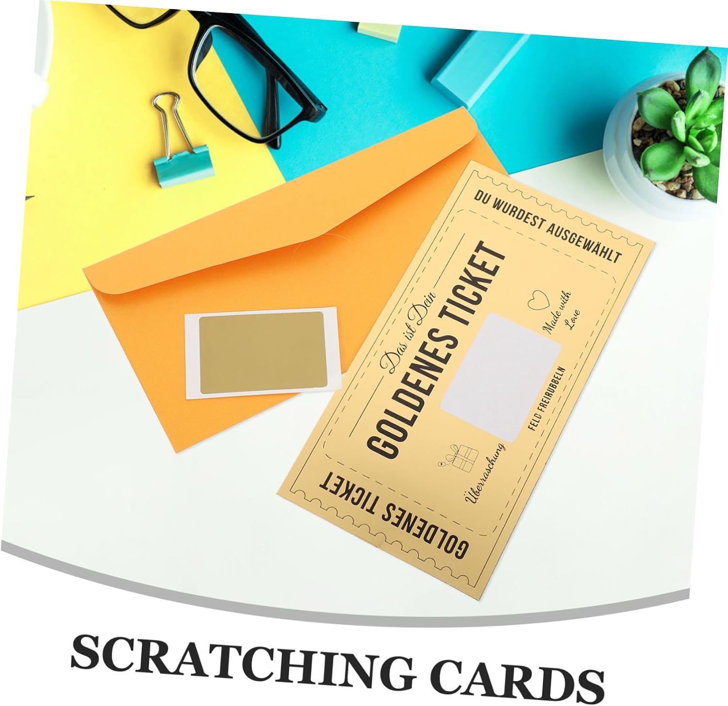 Lurrose Funny DIY Scratch-Off Cards for Birthday Party Scratch Cards Stickers for Prizes