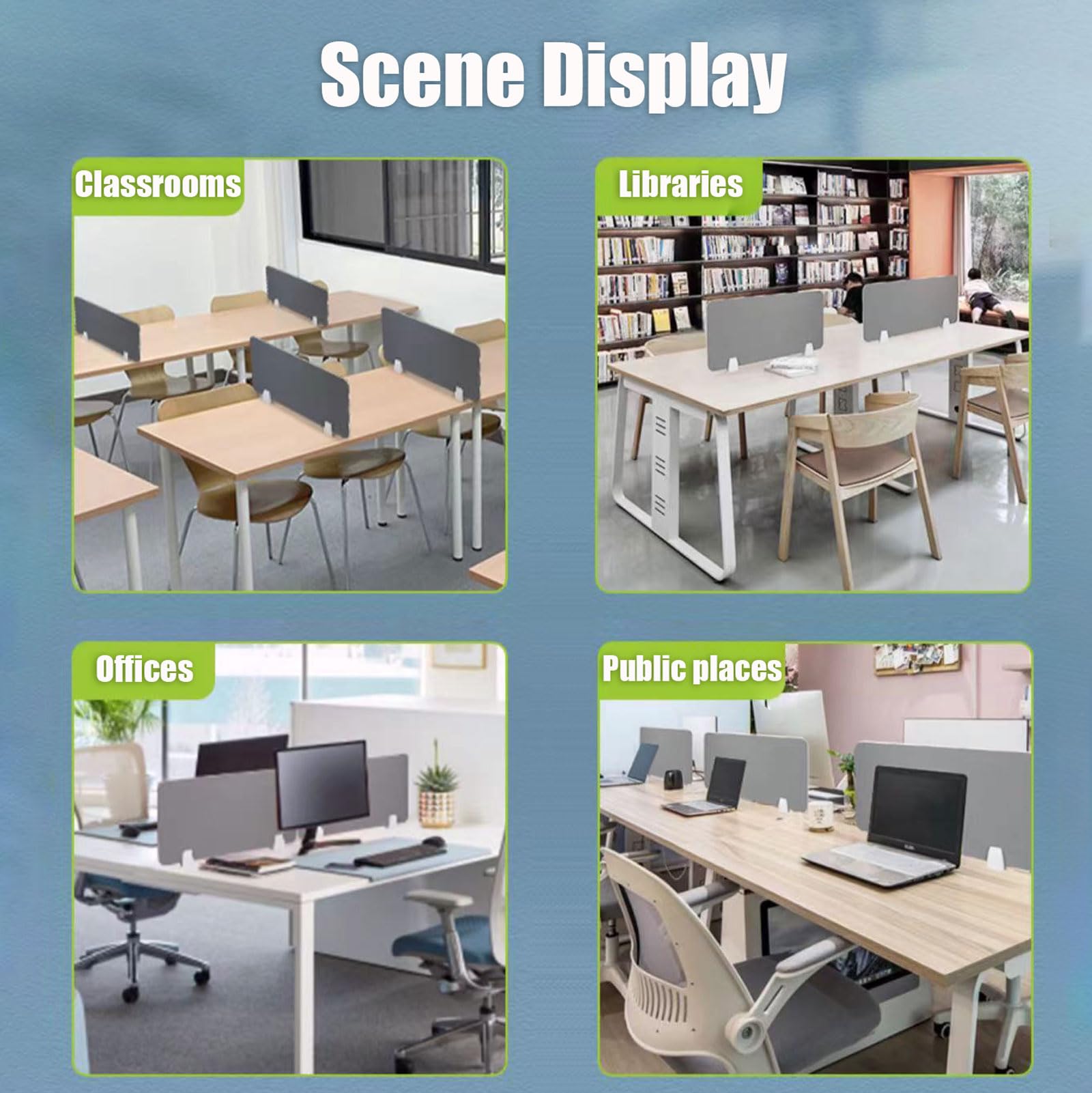 Cloison De Bureau En Feutre - Séparateur Anti-bruit Et Visuel - Tailles 30x40 à 40x100 Cm - Installation Facile Sans Outils