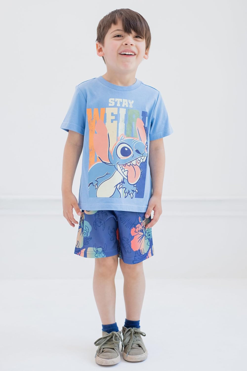 Disney Mickey Mouse Lilo & Stitch T-Shirt and Shorts Outfit Set Little Kid to Big Kid