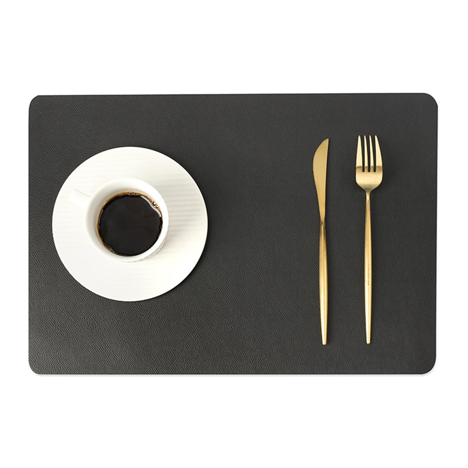 Set de table 12 personnes rectangulaire en PVC imperméable noir pour grande table