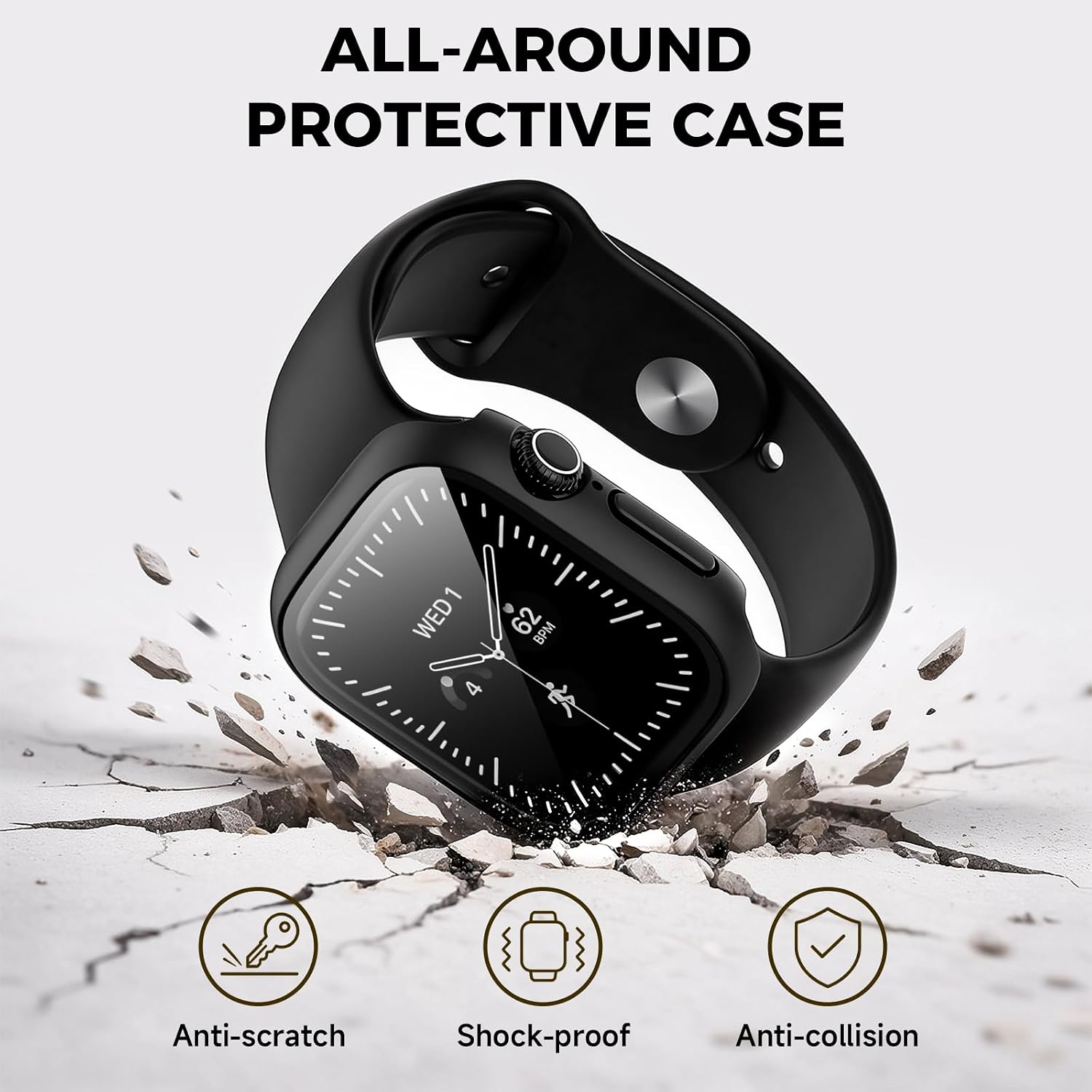 5 Pack Case for Apple Watch Series 12 46mm with Screen Protector thumbnail