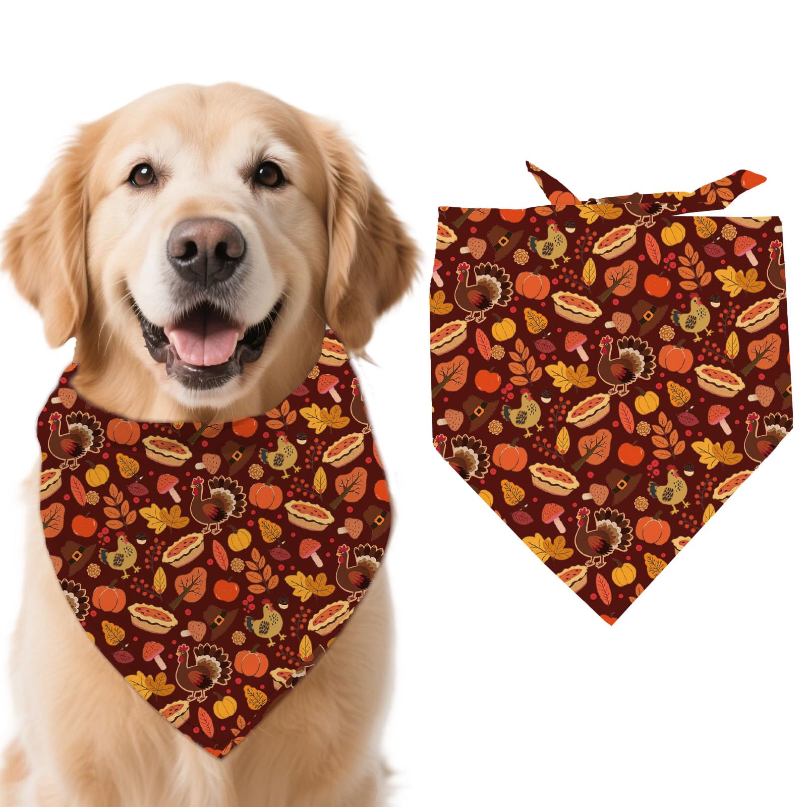 arricraft 1 Pc Thanksgiving Theme Dog Bandana