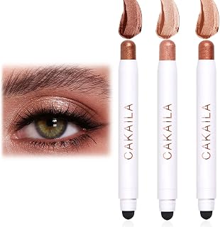 Shimmering Eyeshadow Stick Set, 3 Pcs Dual-Ended Cream Eye hadow Pencil Crayon Lasting Waterproof And Not Blooming Pearlescent Eyeliner Pencil Create Glitter Smoky Eye Makeup Smudger for Women