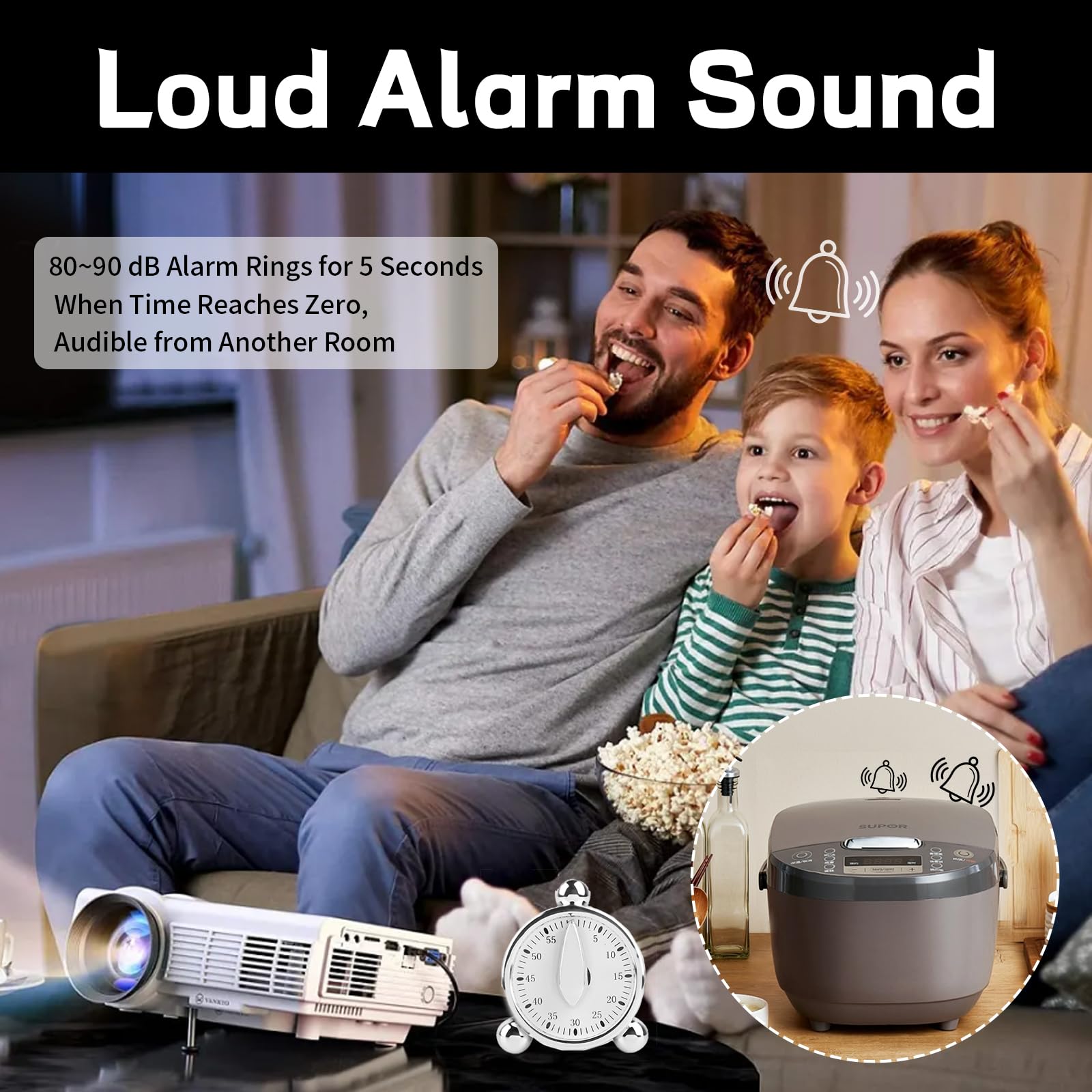 Kitchen Timers for Cooking Seniors 60 Minute Mechanical Kitchen Timer Loud Alarm Clock for Cooking Baking No Batteries Needed Visual Timer Ideal for Kitchen Management Precise Cooking Timing 1 Pack - Image 3