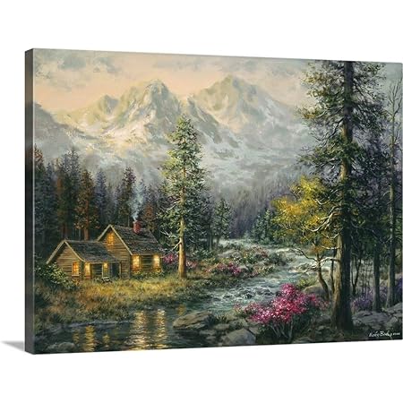 Amazon Com Camper S Cabin Canvas Wall Art Print Mountain Artwork Posters Prints