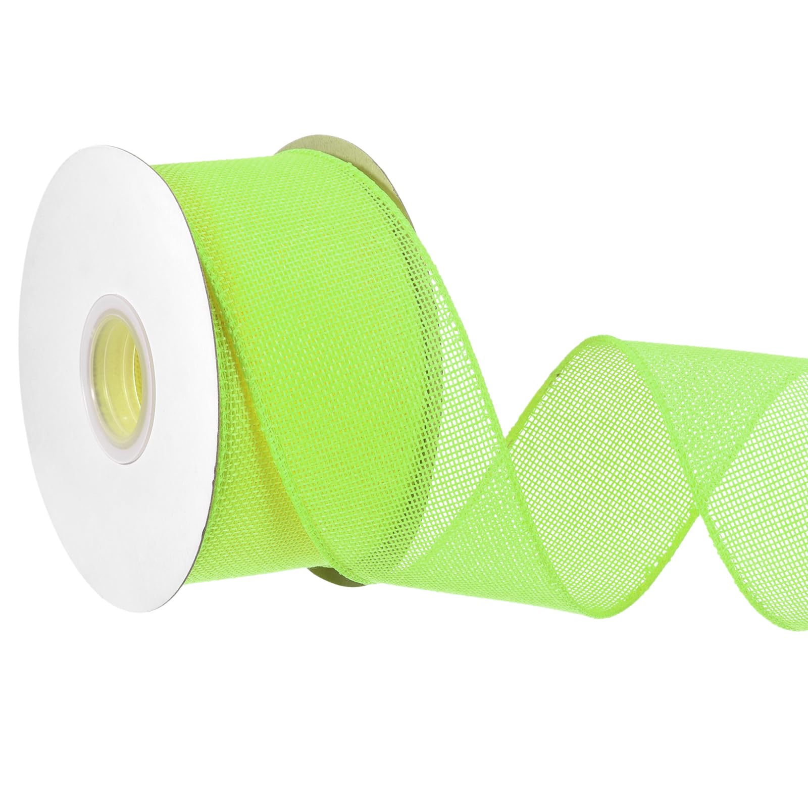 PATIKIL Burlap Wired Ribbon, (50mm x 18.2m, Apple Green), Wired Edge Linen Wired Ribbons, Suit for - Crafts/Wreath/Bow Making/Gift Wrapping/Christmas Tree Decoration