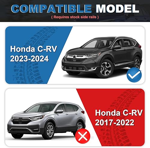 Miniatura 2 de Barras transversales de techo de alta resistencia de 220 libras compatibles con Honda CRV CR-V 2023 2024 con rieles laterales, portaequipajes de