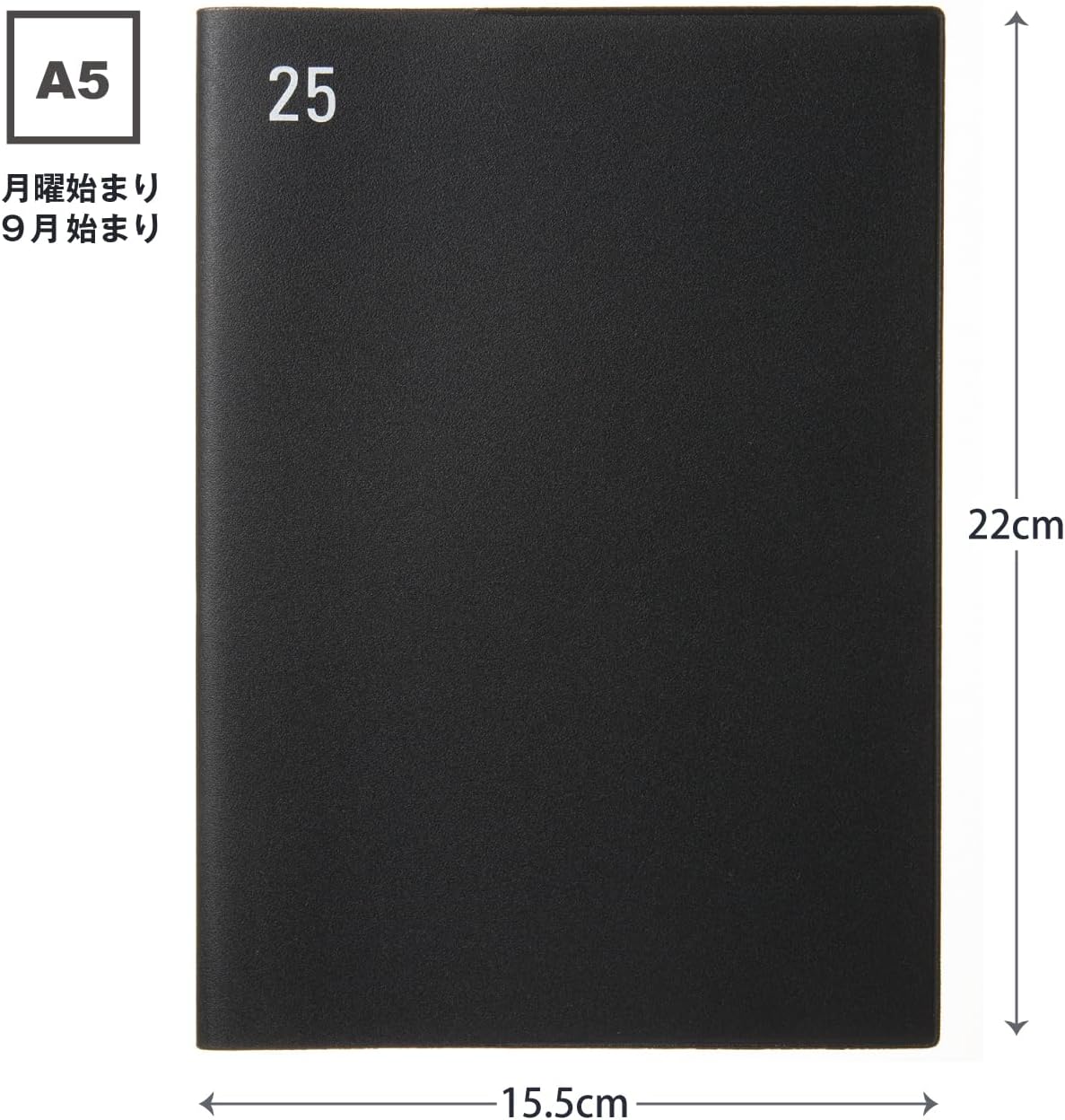 Laconic LMLS06-220BK Notebook, 2025 A5, Monthly Edition, Black (Begins September 2024)