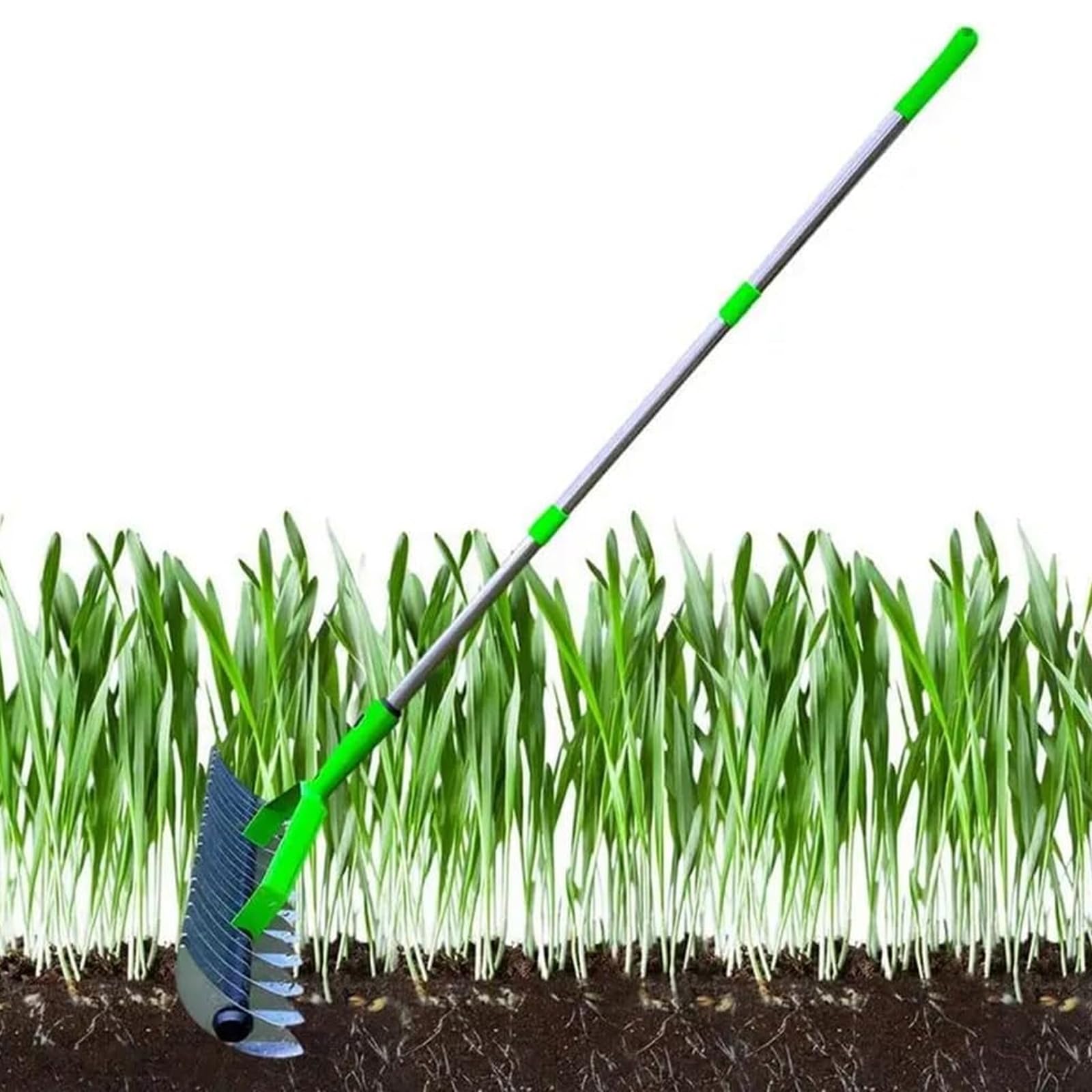 Scarificatore Aeratore per Prato con Maniglia, Scarificazione Manuale per Aerazione del Terreno dell'Erba del Prato, Strumento per aerazione con Punte per Aeratore del Prato, per la Cura del Prato
