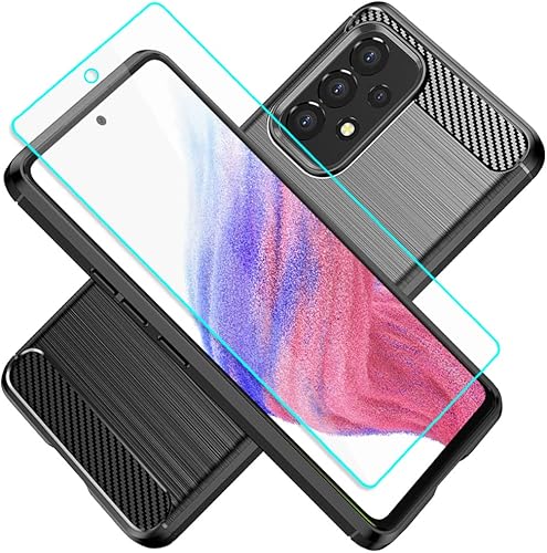 HNHYGETE Funda para Samsung A53 5G, Galaxy A53 5G, con protector de pantalla HD, suave, delgada, a prueba de golpes, antihuellas, funda protectora