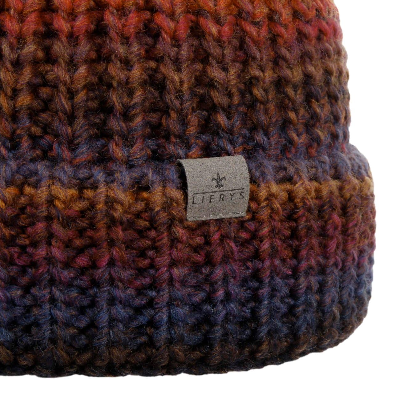 LIERYS Finja Bommelmütze Strickmütze Damen Made in Germany Pudel-wintermütze Schurwolle Beanie Herbst/Winter