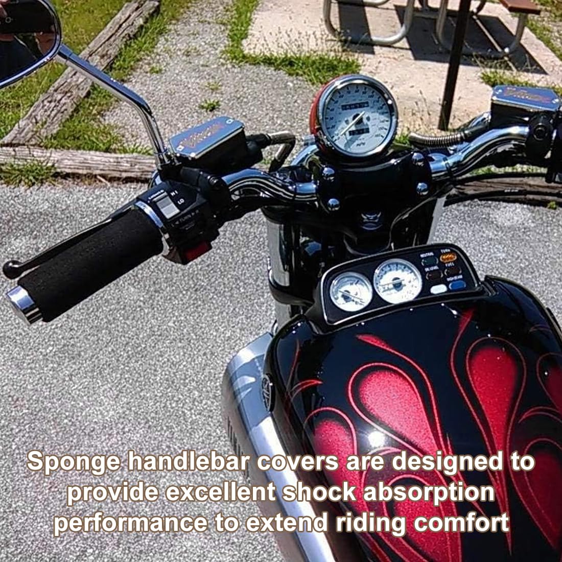 Manopole per manubrio moto Coprimanubrio universale in spugna da 6 pezzi, comodo coprimanubrio antiscivolo e antiurto, manubrio riscaldato per moto, coprimanubrio per scooter