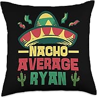 Vista 1 de Not Your Ordinary Name. Nacho Average Ryan - Almohada de 18 x 18 pulgadas, multicolor
