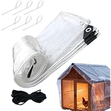 Tarp for Chicken Coop Clear Enclosure with Cords