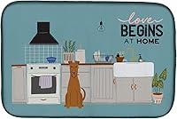 Vista 38 de Caroline's Treasures CK7824DDM - Tapete absorbente para secado de platos con diseño de bulldog inglés, rojo y blanco, para encimera de cocina, 14 x