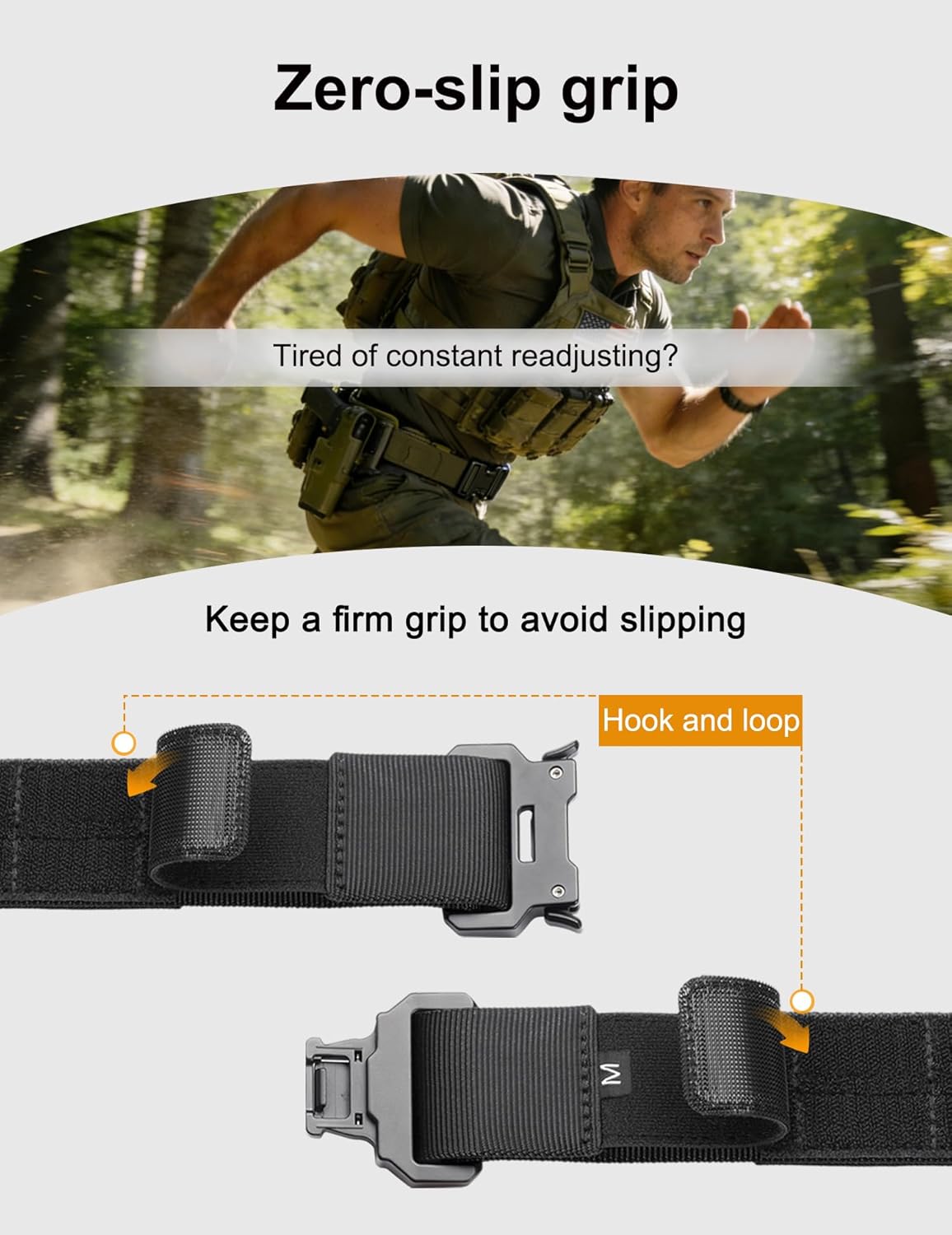 JUKMO Tactical Belt Set for Duty | Quick-Release 2-Inch MOLLE Zero Stretch Outer Belt For Law Enforcement, Military, Security