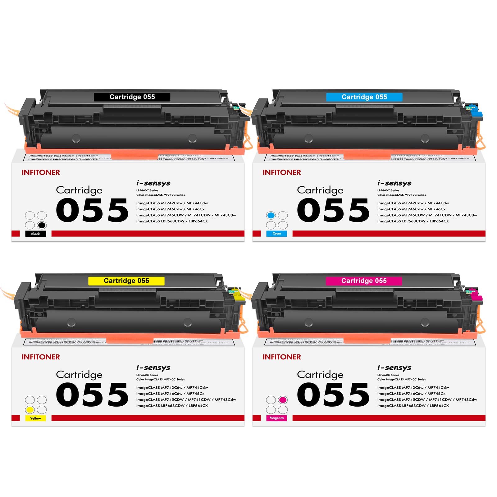 055 055H Compatible pour Canon 055 i-SENSYS MF742Cdw Cartouche de Toner