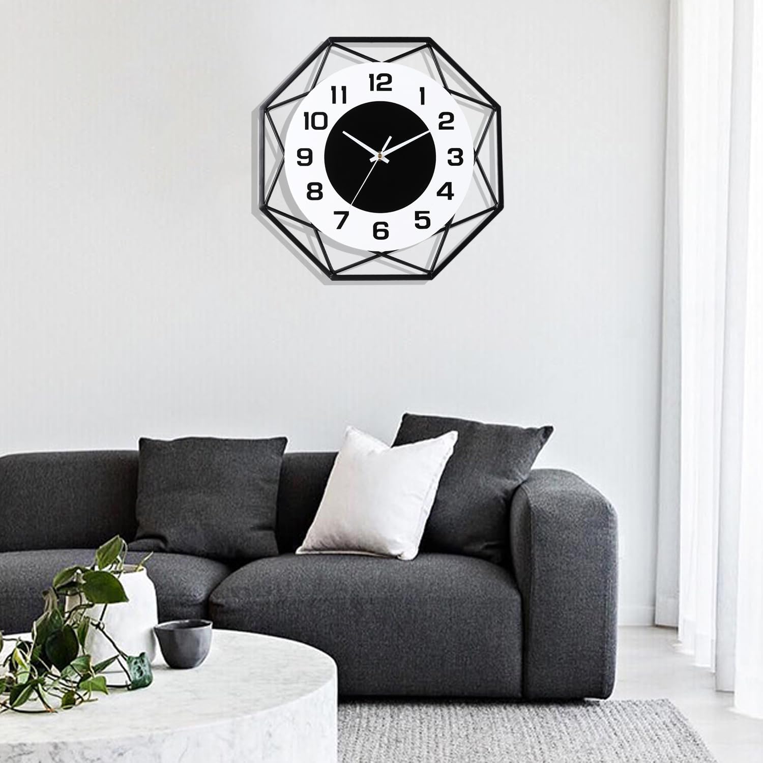 Dankeit 13-Inch Decorative Wall Clock - Silent Non-Ticking Quality Quartz, Battery Operated, Large for Living Room, Kitchen, Home, Bathroom, Bedroom Decor