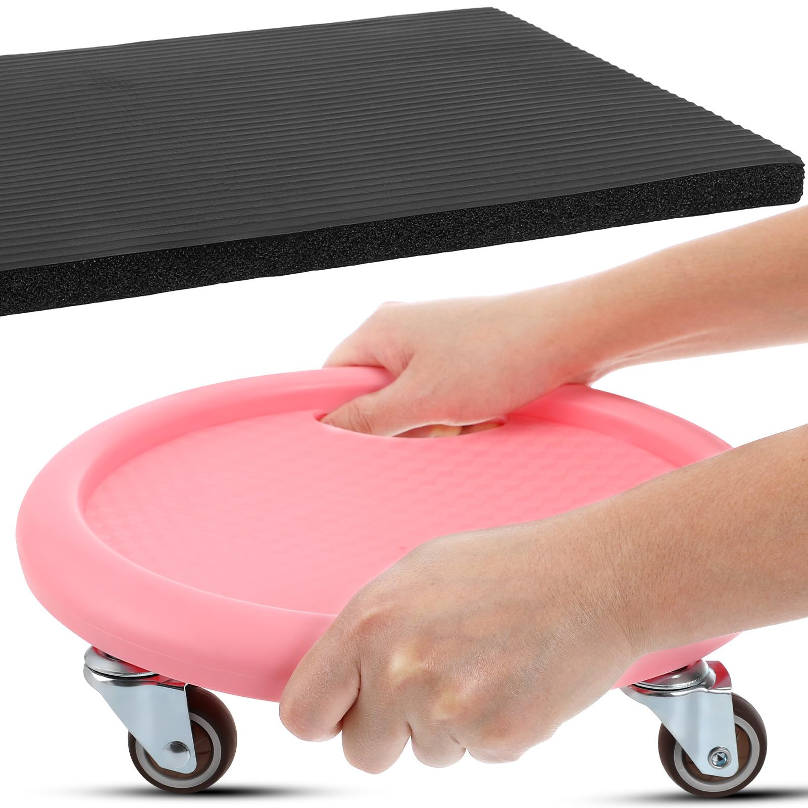 UKCOCO Rueda Abdominal Silenciosa de Plástico con Colchoneta para Casa