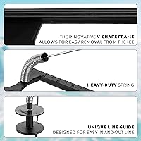 Vista 3 de SF Punta de pesca en hielo plegable con banderas de poste naranja/10.6'' Accesorios de pesca en hielo térmicos a prueba de congelación con banderas