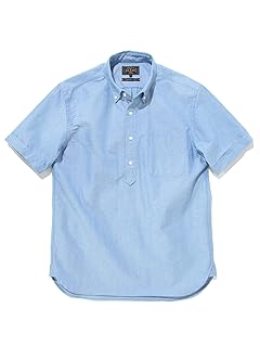 American Oxford Short Sleeve Popover Button Down Shirt 38-01-0059-139 38010059139: Blue American Oxford Short Sleeve Popover Button Down Shirt 38-01-0059-139 38010059139: Blue