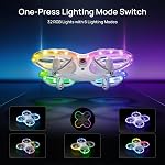 Ameta Morpho Drone for Kids with 1080P HD Camera, FPV RC Quadcopter with 32 RGB Light/ 2 Batteries/18 min Flight Time/Prevent Loss Buzzer, Cool Toys Gifts for Boys Girls