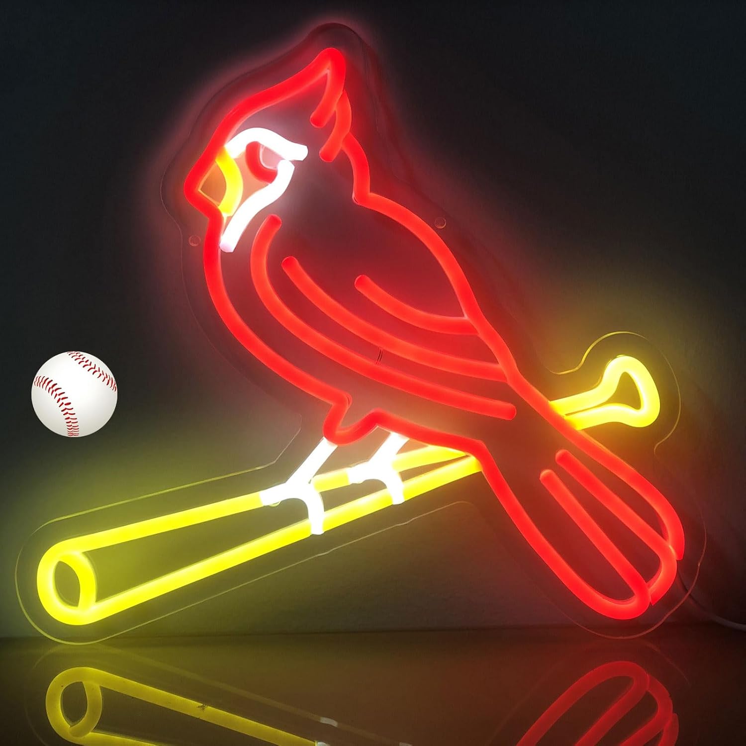 Baseball Neon Sign for Wall Decor with USB Power,Dimmable Baseball Sports light up signs for Fans Gifts,Game Room Bar Fan Gatherings,Party Club Dorm led lights men cave Size:14.17 * 12.72In - Image 2