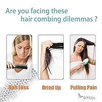 Vista 5 de Cepillo redondo para el cabello, cepillo redondo de aceite marroquí de aluminio, cepillo de pelo con rodillo para secar con soplado, rizar, alisar