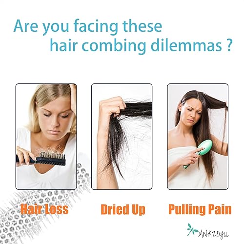 Miniatura 4 de Cepillo redondo para el cabello, cepillo redondo de aceite marroquí de aluminio, cepillo redondo para secar, rizar, alisar (10.6 x 1.3 pulgadas)