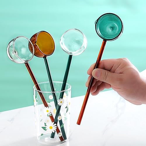 Miniatura 4 de TMXAOK Cucharas de cristal transparente para agitar, cucharaditas de cristal transparente, para cóctel, bebidas frías, cuchara mezcladora, agitador