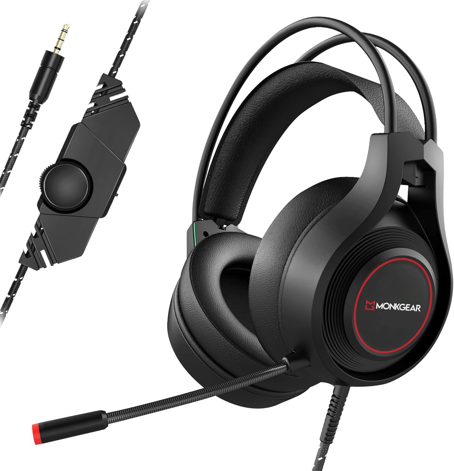 Stereo Gaming Headset Noise Cancelling Over Ear Headphones with Mic, Bass Surround, Soft Memory Earmuffs for Xbox One PS4 PC PSP PS Vita Xbox 360 Nintendo Switch