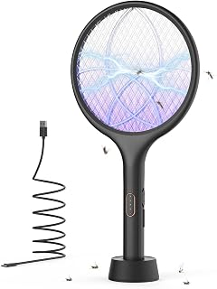 YISSVIC Elektrische Fliegenklatsche extra stark 4000V 2 in 1 Schwarz 1 STK
