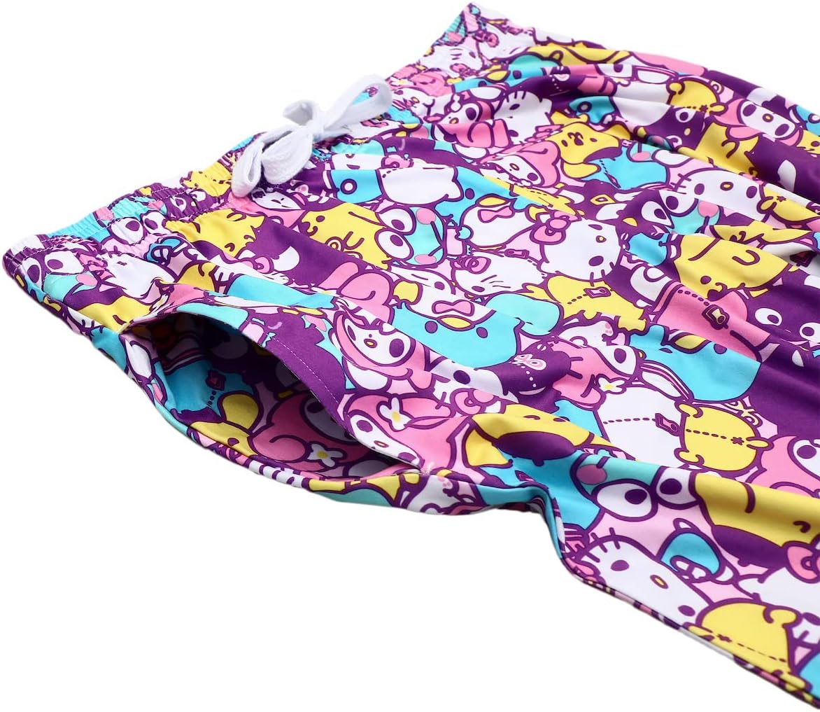 Hello Kitty Friends Multi-Colored AOP Womens Sleep Pajama Pants - Image 6